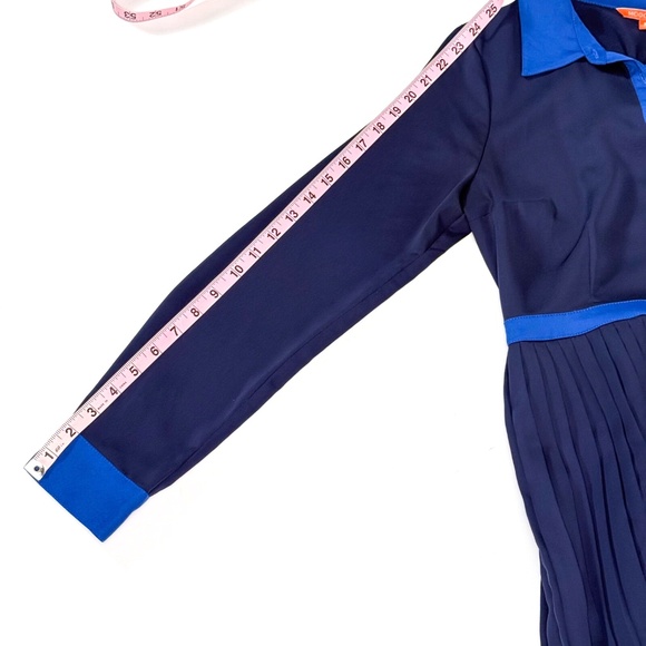 ModCloth Just My Typist Pleated Shirtdress Navy Pockets Size 6 Retail $99 💙👗✨ - Picture 9 of 16